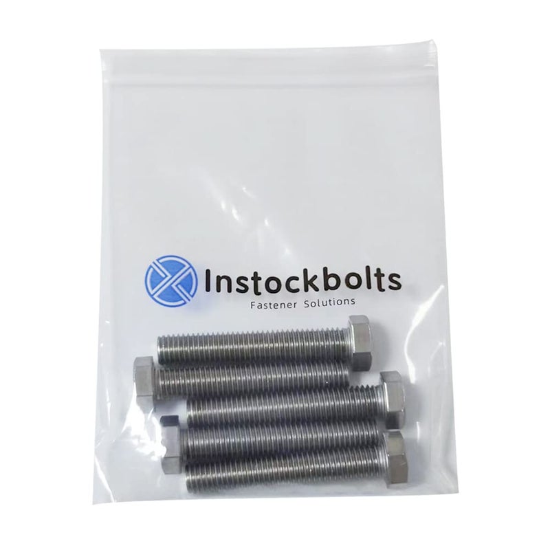 Instockbolts 3/8-16 × 3" Hex Head Screw Bolt, 304 Stainless Steel 18-8, Full Thread, Coarse Thread UNC, ASME B18.2.1, 5 Pcs-Pack - Image 5